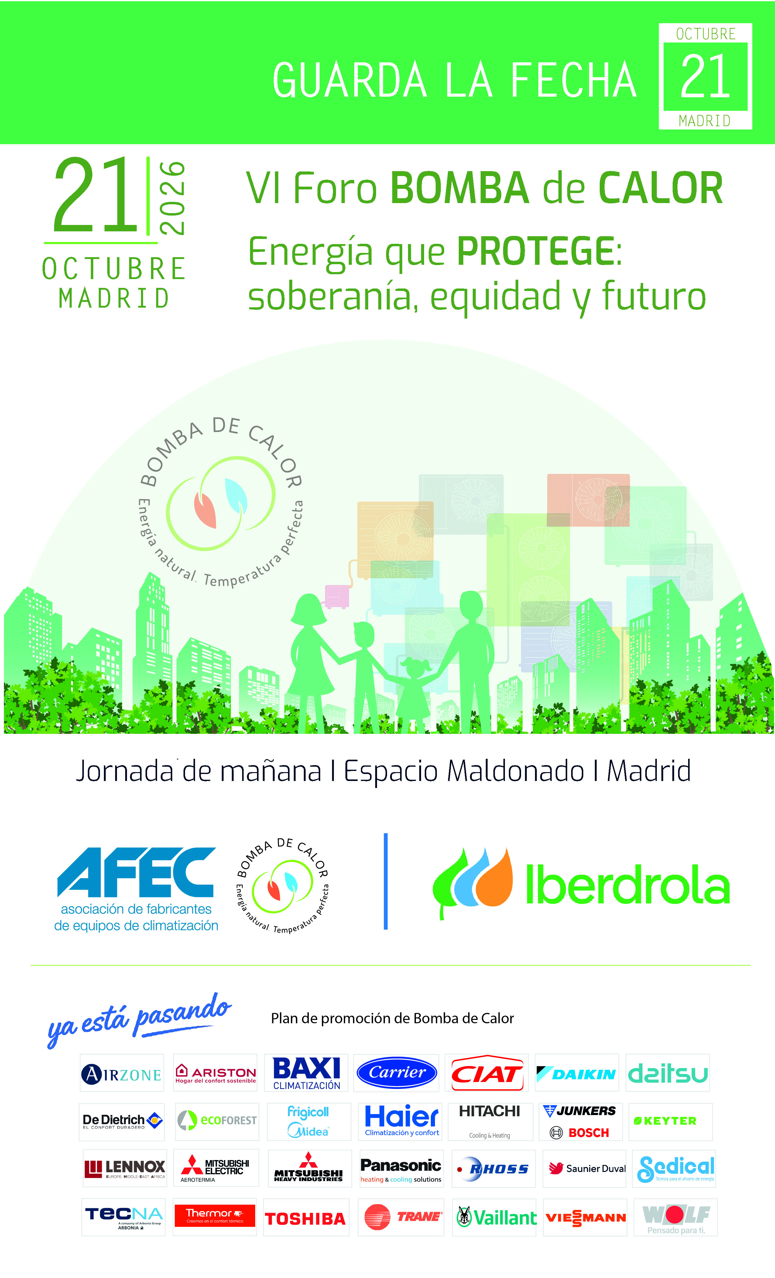 AFEC e Iberdrola convocan el VI Foro de Bomba de Calor 2026
