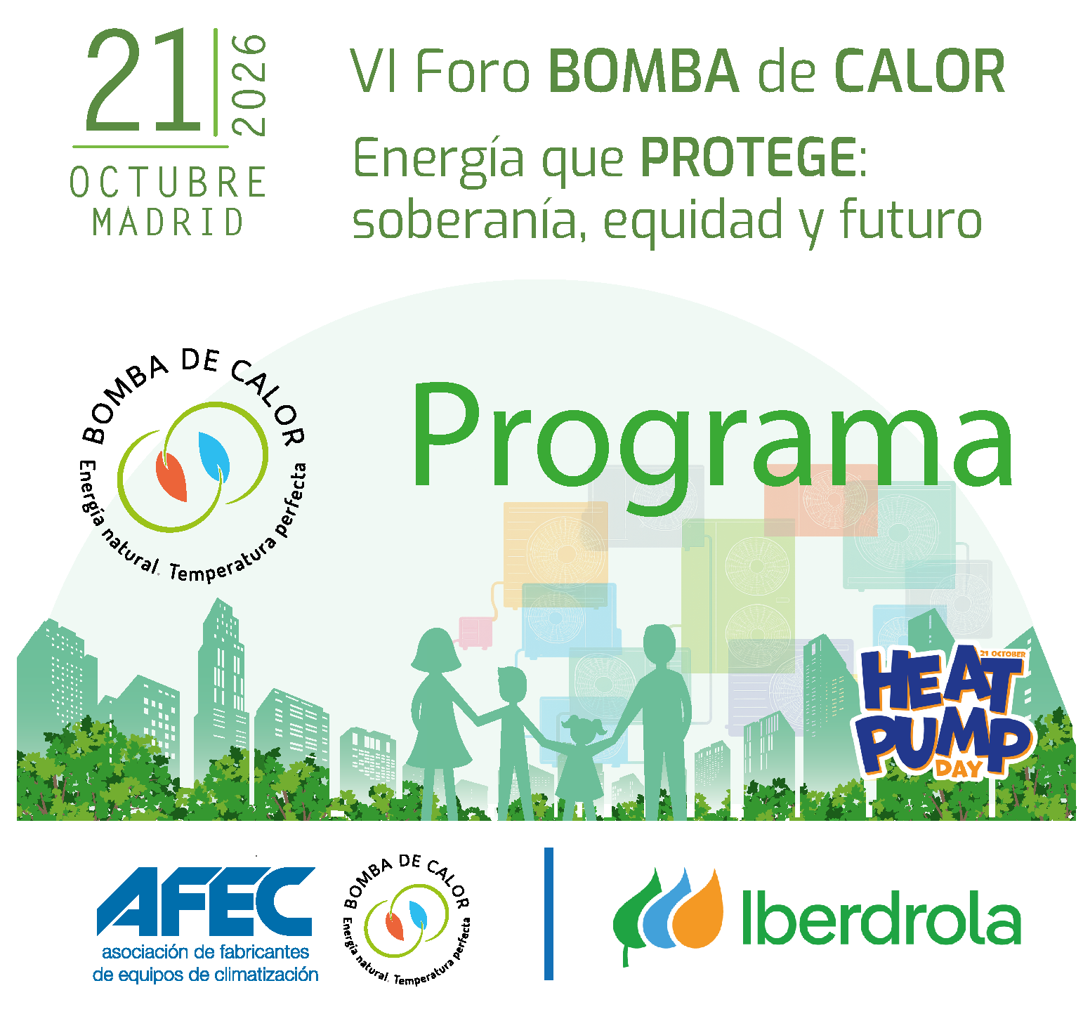 Ya está disponible el programa del VI Foro de Bomba de Calor, que abordará la soberanía, la equidad y el futuro energético